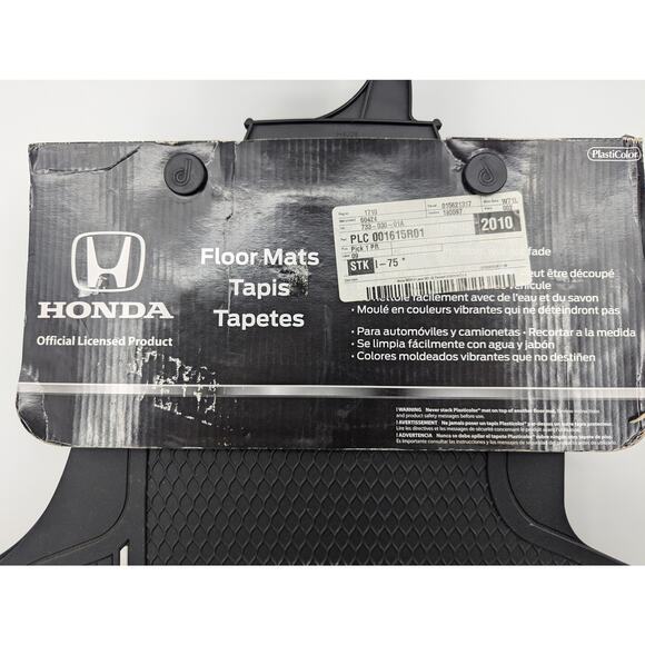 Easy Clean Universal Fit Rubber Honda Floor Mats - 2 PC Black & White - Picture 4 of 5